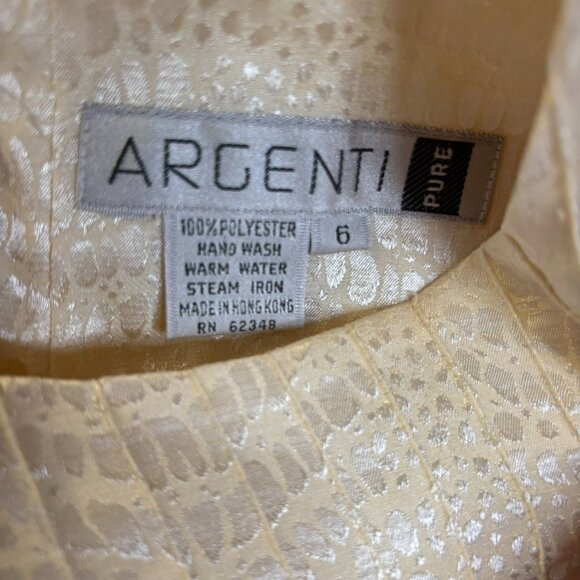 Argenti Vintage 80s Cream Textured Dress Small Tie Waist Buttons Golden Girls - Picture 7 of 7